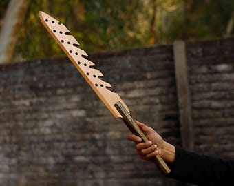Wooden Buster Sword Replica | Real Ash Wood Knight Sword | Handcrafted Medieval Training Longsword for Kids & Cosplay