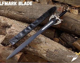 Epic Fantasy Longsword | Engraved Carbon Steel Sword with Titanium Coating for Cosplay & LARP