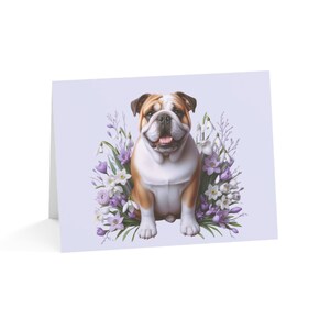 Juego de 10 tarjetas de felicitación con diseño de perro Bulldog personalizado de primavera: divertidas y únicas, ideales para amantes de las mascotas, ocasiones especiales, deseos de cumpleaños y agradecimientos.