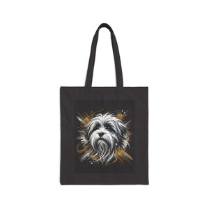 Havanese Dog Baumwollsegeltuch 15 "x 16"Einkaufstasche mit 20" Griffen - Perfekt für den täglichen Gebrauch und alle Gelegenheiten - Einzigartige geschätzte Geschenkoption