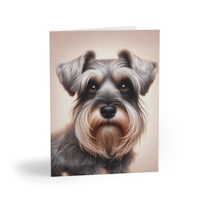 Schnauzer-Hundeporträt-Grußsatz mit 8 kundengerechten Karten, Hundeliebhaber-Geburtstagsgeschenken, danke stellt fest, Sympathie, Feiertage