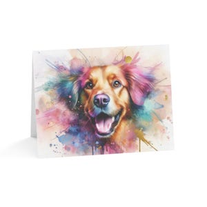 Juego de 10 tarjetas de felicitación con diseño de perro Chesapeake Bay Retriever personalizado con salpicaduras artísticas. Ideal para amantes de las mascotas, ocasiones especiales, deseos de cumpleaños y regalos.