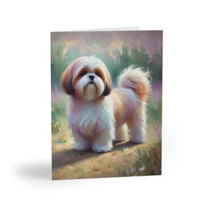 Shih Tzu Wunderlich Schöner Hund Grußkarten Set mit 8 - Perfekt für Hundeliebhaber, Haustier-Geburtstage, Dankesnotizen, Kunstliebhaber, alle Gelegenheiten