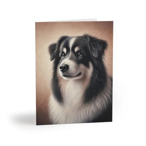 Australischer Schäferhund Porträt Grußsatz mit 8 kundengerechten Karten, Hundeliebhaber-Geburtstagsgeschenke, Dankesnotizen, Sympathien, Feiertage