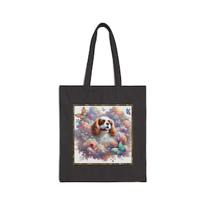 Cavalier King Charles Spaniel Baumwollsegeltuch 15 "x 16"Einkaufstasche mit 20" Griffen-Perfekt für den täglichen Gebrauch Alle Anlässe-Unikates geschätztes Geschenk