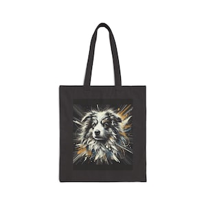 Australian Shepherd Baumwollsegeltuch 15 "x 16 "Einkaufstasche mit 20 ""Griffen - Perfekt für den täglichen Gebrauch und alle Gelegenheiten - Einzigartige, geschätzte Geschenkoption."