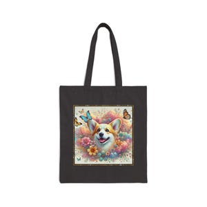 Corgis Hund Baumwollsegeltuch 15 "x 16"Einkaufstasche mit 20" Griffen-Perfekt für den täglichen Gebrauch und alle Gelegenheiten-einzigartiges geschätztes Geschenkoption