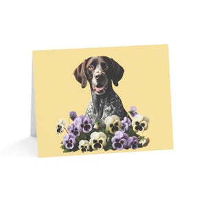 Juego de 10 tarjetas de felicitación con diseño de perro Braco Alemán de Pelo Corto, ideal para amantes de las mascotas, ocasiones especiales y cumpleaños.