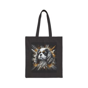 Cavalier King Charles Spaniel Baumwollsegeltuch 15 "x 16"Einkaufstasche mit 20" Griffen-Perfekt für den täglichen Gebrauch-Alle Anlässe-Einzigartiges geschätztes Geschenk