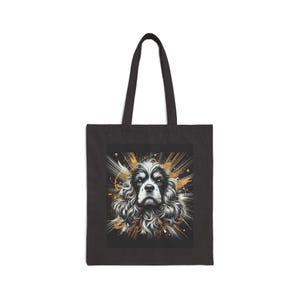 Cocker Spaniel Hund Baumwolle Leinwand 15 "x 16"Einkaufstasche mit 20" Griffen - Perfekt für den täglichen Gebrauch und alle Gelegenheiten - Einzigartige geschätzte Geschenkoption