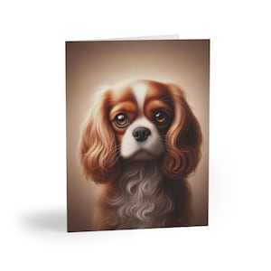 Cavalier King Charles Spaniel Porträt Grußsatz mit 8 anpassbaren Karten, Hundeliebhaber Geburtstagsgeschenk, Dankeschönen, Sympathie, Urlaub