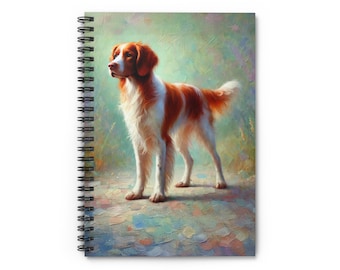 Brittany Dog Impressionist Spiral Notebook - Perfect for Pet Lovers, Journal, Dog Owners, Gifts, Nature Enthusiasts, Cute Stationery