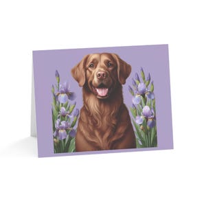 Juego de 10 tarjetas de felicitación con diseño de perro Chesapeake Bay Retriever, ideal para amantes de las mascotas, ocasiones especiales, deseos de cumpleaños y agradecimientos.