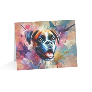 Boxer Custom Splash Art Dog Design Set van 10 wenskaarten - leuk, stijlvol, geweldig voor dierenliefhebbers, speciale gelegenheden, verjaardagswensen, bedankt