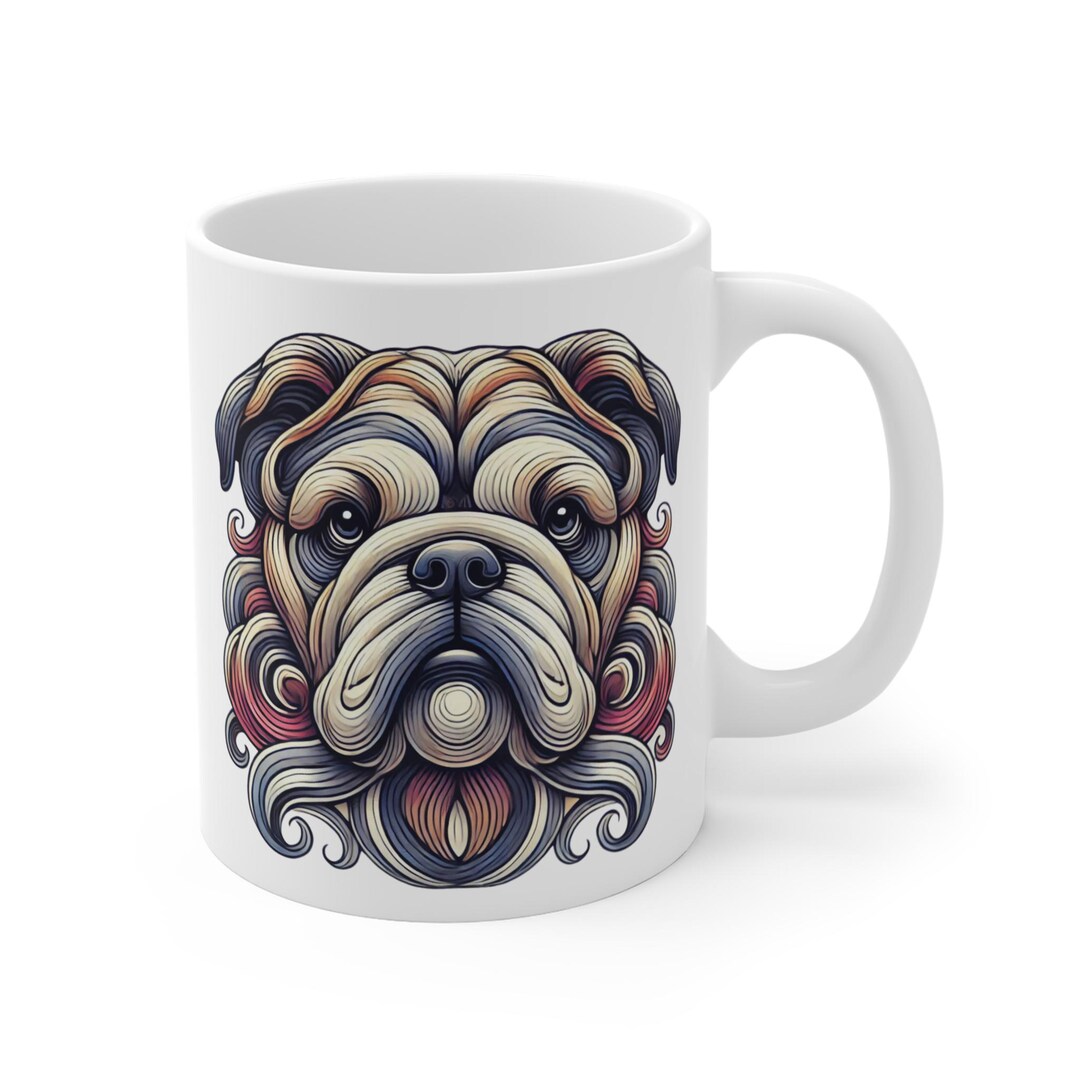 Bulldog Ceramic Coffee or Tea Mug 11oz Cup-birthday Christmas Gift