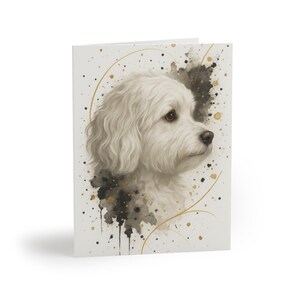 Ensemble de 8 cartes de voeux de portrait de chien élégant havanais, belle carte de chien artistique unique pour les amoureux des animaux de compagnie, anniversaire, merci, toutes les occasions
