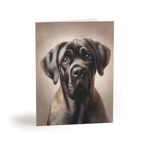 Cane Corso Hundeporträt-Grußkarten Set mit 8 anpassbaren Karten, Geburtstagsgeschenken für Hundeliebhaber, Dankesnotizen, Sympathien, Feiertagen
