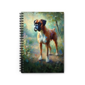 Boxer Dog Impressionist Spiral Notebook - Perfect Pet Lovers, Journal, Dog Owners, Gifts, Nature Enthusiasts, Cute Stationery, Elegant Book