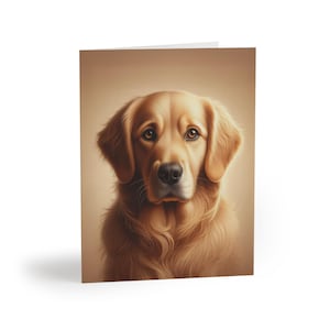 Golden Retriever-Porträt-Grußsatz mit 8 kundengerechten Karten, Hundeliebhaber-Geburtstagsgeschenken, danke stellt fest, Sympathie, Feiertage