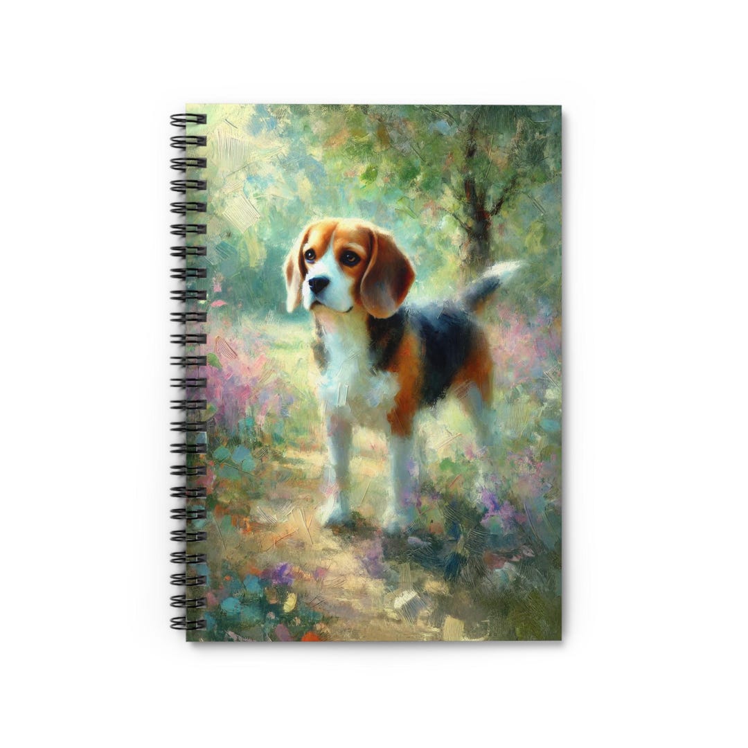 Beagle Notebook Beagle Dog Impressionist Spiral Notebook - Perfect for Pet Lovers ...