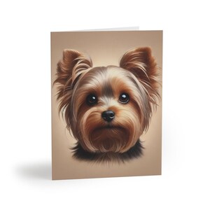Yorkshire Terrier Porträt Grußsatz mit 8 anpassbaren Karten, Geburtstagsgeschenke für Hundeliebhaber, Dankesnotizen, Sympathien, Feiertage