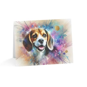 Beagle Custom Splash Art Dog Design Set van 10 wenskaarten-leuk stijlvol, geweldig voor dierenliefhebbers, speciale gelegenheden, verjaardagswensen, bedankt