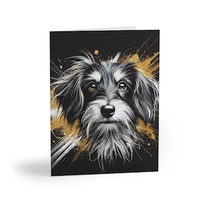 Daschund Dog Artistic Greeting Card Set of 8, Customizable Pet Sentiment, Dog Lover Birthday, Beautiful, Thank You Notes, Sympathy, Holiday