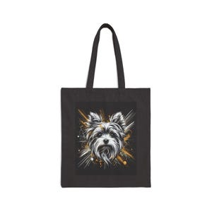 Yorkshire Terrier Baumwollsegeltuch 15 "x 16"Einkaufstasche mit 20" Griffen-Perfekt für den täglichen Gebrauch-Alle Anlässe-Einzigartiges geschätztes Geschenk