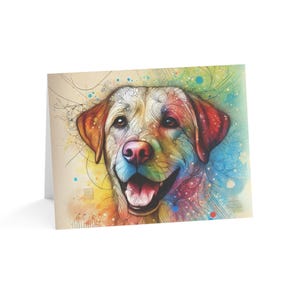 Juego de 10 tarjetas de felicitación artísticas personalizadas de Labrador Retriever: elegantes, perfectas para amantes de las mascotas, ocasiones especiales, deseos de cumpleaños y agradecimientos.