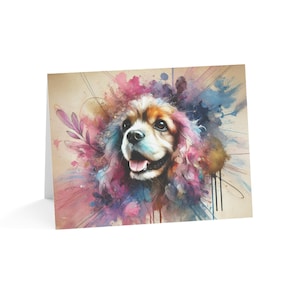 Juego de 10 tarjetas de felicitación con diseño de perro Cocker Spaniel personalizado, ideal para amantes de las mascotas, ocasiones especiales, deseos de cumpleaños, agradecimientos y regalos.
