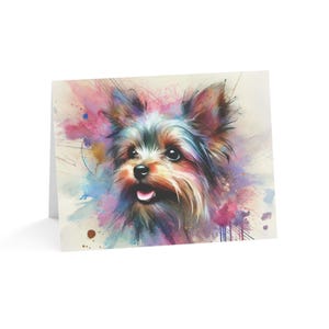 Yorkshire Terrier Custom Splash Art Dog Design Set van 10 wenskaarten-Leuk Geweldig voor dierenliefhebbers, speciale gelegenheden, verjaardagswensen, cadeau