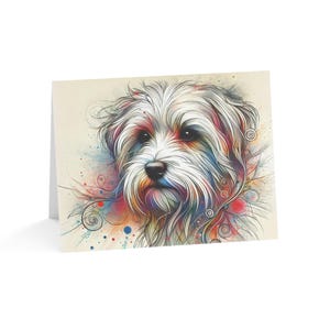 Juego de 10 tarjetas de felicitación artísticas personalizadas de perro habanero: elegantes y con estilo, perfectas para amantes de las mascotas, ocasiones especiales, deseos de cumpleaños y agradecimientos.