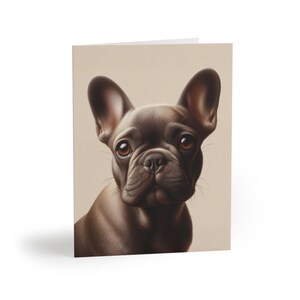 Französische Bulldogge Hundeporträt Grußset mit 8 anpassbaren Karten, Hundeliebhaber Geburtstagsgeschenk, Dankeschön, Sympathie, Feiertage