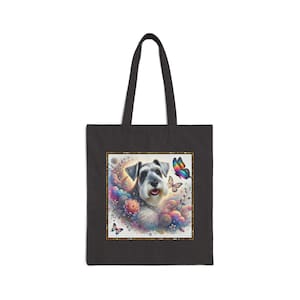 Schnauzer Hund Baumwollsegeltuch 15 "x 16"Einkaufstasche mit 20" Griffen-Perfekt für den täglichen Gebrauch Alle Anlässe-Einzigartiges geschätztes Geschenk Wahl