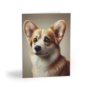 Corgis Elegantes Einzigartiges Hundeporträt-Set mit 8 Grußkarten - Perfekte Tierliebhaber, Geburtstage, Dankesnotizen, Feiertage, anpassbare Optionen