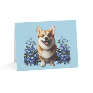Juego de 10 tarjetas de felicitación con diseño de perro Corgi personalizado de primavera: divertidas y únicas, ideales para amantes de las mascotas, ocasiones especiales, deseos de cumpleaños y agradecimientos.