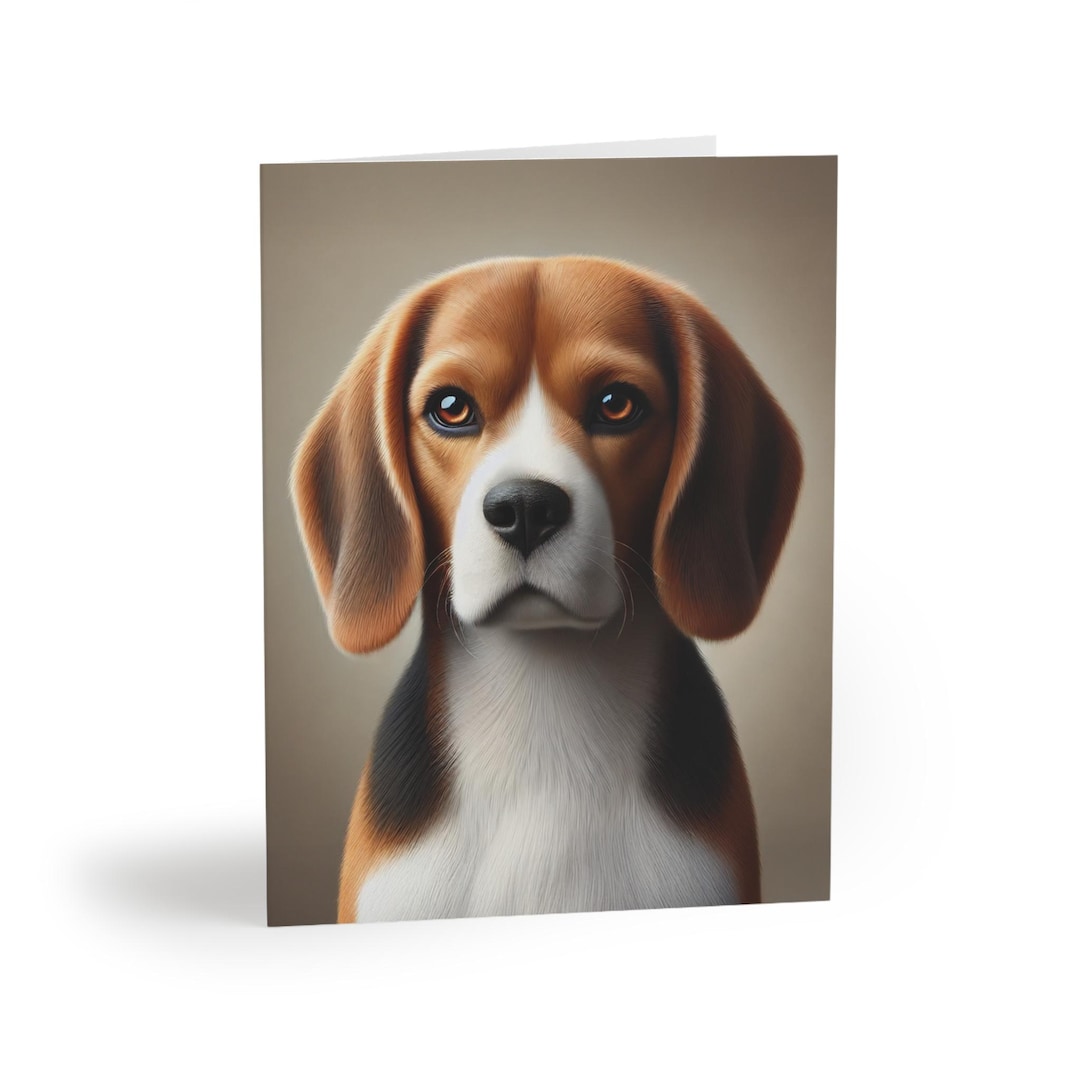 Beagle Elegant Unique Dog Portrait Set of 8 Greeting Cards