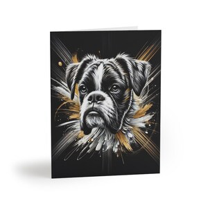 Lot de 8 cartes de voeux artistiques pour chien boxer, beau sentiment personnalisable pour animal de compagnie, carte d'anniversaire pour amoureux des chiens, notes de remerciement, sympathie, vacances