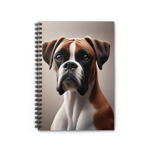 Boxer Elegant Dog Pet Lover Spiral Notebook, Beautiful Unique Dog Lover Journal, Custom Pet Picture Diary, Sketchbook Gift, Cute Notepad