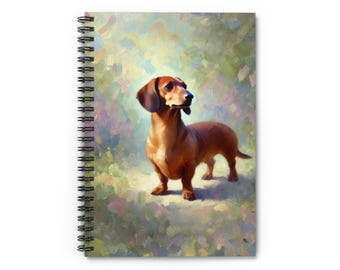 Daschund Impressionist Spiral Notebook - Perfect for Pet Lovers, Journal, Dog Owners, Gifts, Nature Enthusiasts, Cute Stationery, Elegant