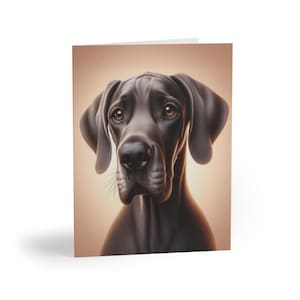 Deutsche Dogge-Hundeporträt-Grußsatz mit 8 kundengerechten Karten, Hundeliebhaber-Geburtstagsgeschenken, danke stellt fest, Sympathie, Feiertage
