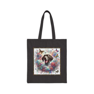 Deutscher Kurzhaar-Zeiger-Hund Baumwollsegeltuch 15 "x 16"Einkaufstasche mit 20" Griffen-Perfekt für den täglichen Gebrauch Alle Gelegenheiten-Einzigartiges geschätztes Geschenk