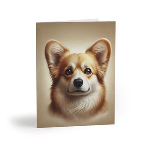 Corgis Hundeporträt-Begrüßungssatz mit 8 kundengerechten Karten, Geburtstagsgeschenke für Hundeliebhaber, Dankesnotizen, Sympathien, Feiertage