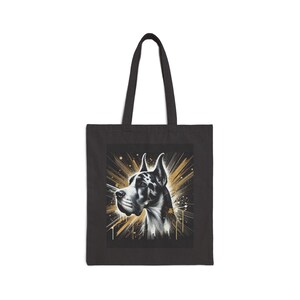 Deutsche Dogge Baumwoll-Leinwand 15 "x 16"Einkaufstasche mit 20" Griffen-Perfekt für den täglichen Gebrauch-Alle Anlässe-Einzigartiges geschätztes Geschenk