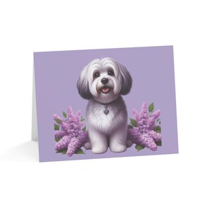 Juego de 10 tarjetas de felicitación con diseño de perro habanero personalizado: diversión única, ideal para amantes de las mascotas, ocasiones especiales, deseos de cumpleaños y agradecimientos.