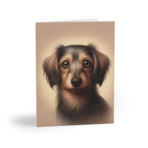 Daschund Hundeporträt-Grußsatz mit 8 kundengerechten Karten, Hundeliebhaber-Geburtstagsgeschenken, danke stellt fest, Sympathie, Feiertage