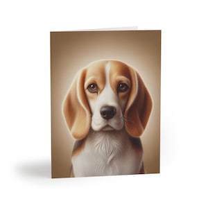 Beagle-Hundeporträt-Grußsatz mit 8 kundengerechten Karten, Hundeliebhaber-Geburtstagsgeschenken, danke stellt fest, Sympathie, Feiertage
