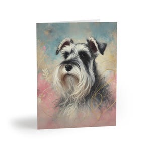 Schnauzer Custom Dog Lover Beautiful Greeting Card Set of 8 - Perfect Gift for Pet Lovers, Birthday Cards, Thank You Notes, All Occasions
