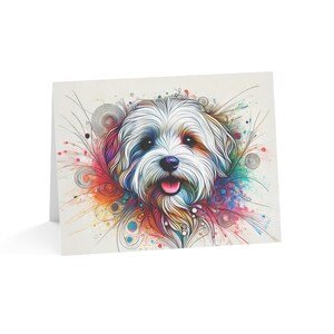 Juego de 10 tarjetas de felicitación artísticas personalizadas de perro habanero: elegantes y con estilo, perfectas para amantes de las mascotas, ocasiones especiales, deseos de cumpleaños y agradecimientos.