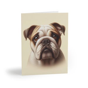 Bulldogge-Hundeporträt-Grußsatz mit 8 kundengerechten Karten, Hundeliebhaber-Geburtstagsgeschenken, danke stellt fest, Sympathie, Feiertage